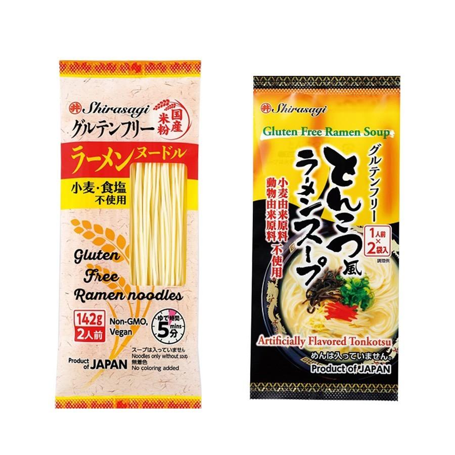とんこつ風　–　ラーメン　米粉麵　10食　自然派ストアSakura本店　グルテンフリー麺　麺とスープセット