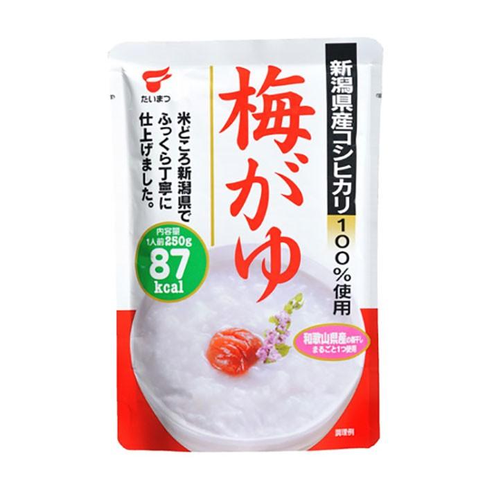 –　レトルト　梅がゆ250ｇ　ダイエット　低カロリー　自然派ストアSakura本店　コシヒカリ　(たいまつ食品)　新潟県産こしひかり　おかゆ　和歌山県産梅干　国内産