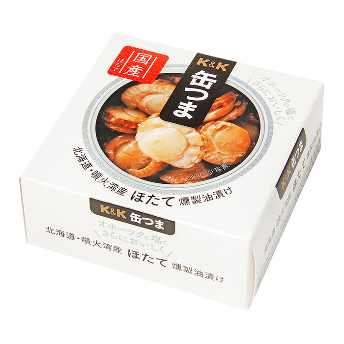 缶つま　北海道・噴火湾産　–　国分　缶詰　55ｇ　ほたて燻製油漬け　自然派ストアSakura本店