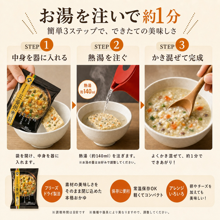 養命酒 五養粥 やくぜんシリーズ 緑 黄 赤 白 黒 5種25食セット 薬膳