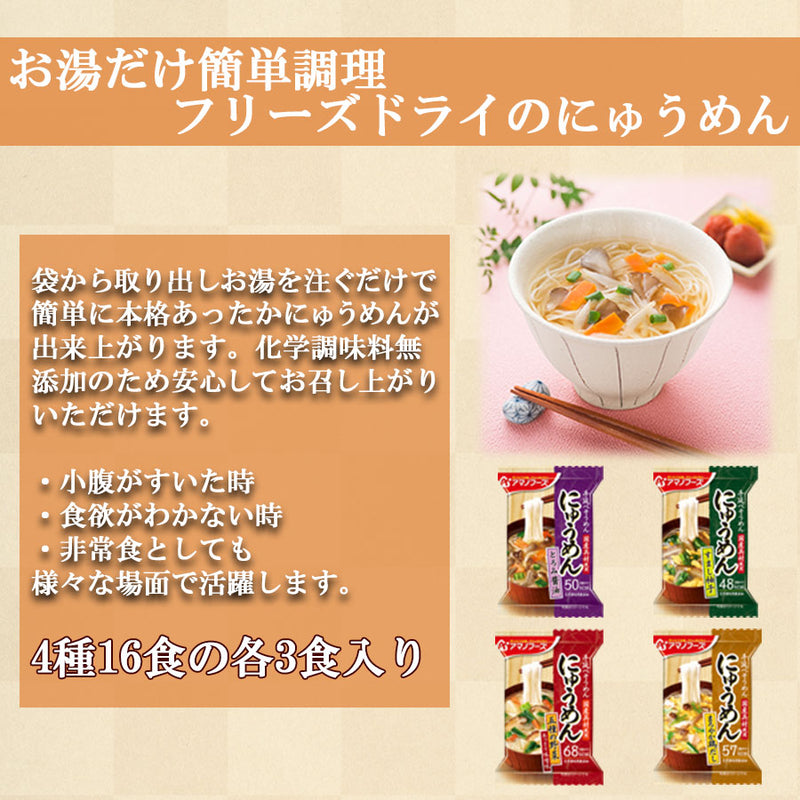 【ギフトボックス】アマノフーズ フリーズドライ にゅうめん4種類16食セット
