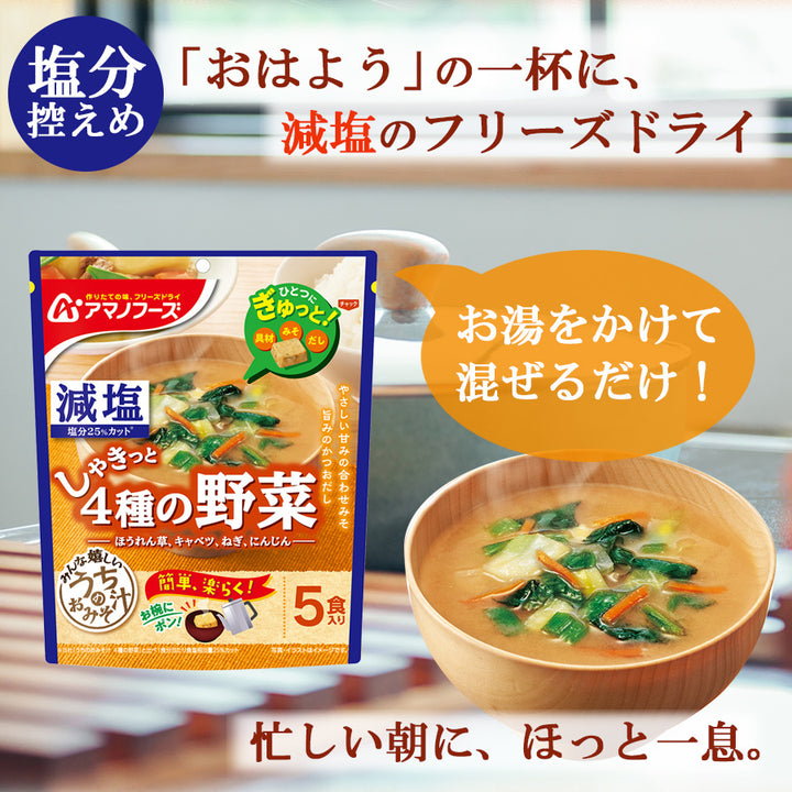 フリーズドライ 減塩 うちのおみそ汁＆きょうのスープ 4種40食