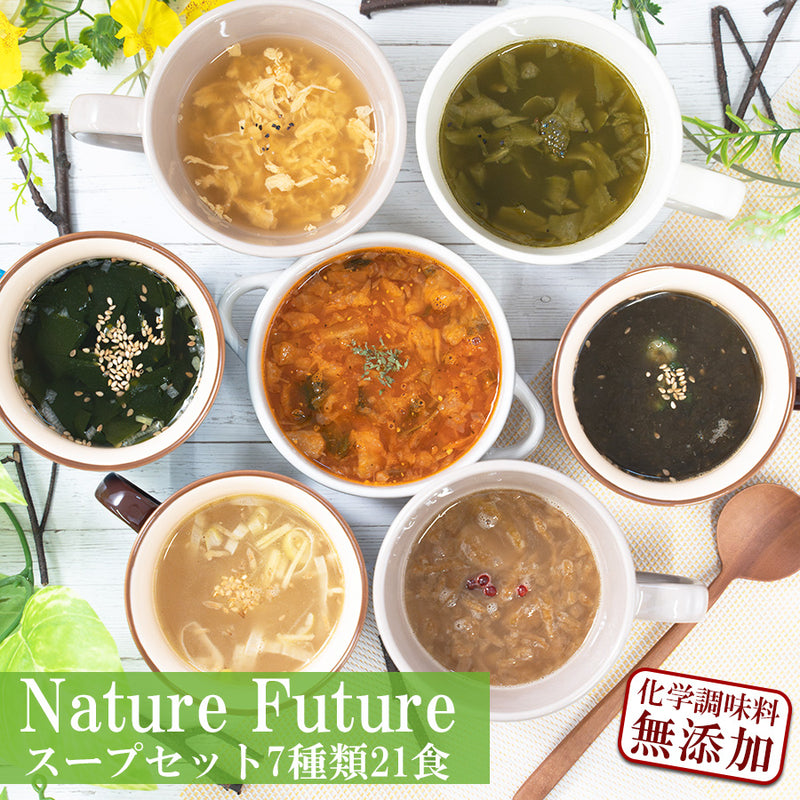 フリーズドライ Naturre Future 厳選素材スープ 7種21食 詰め合わせセット 化学調味料無添加 コスモス食品 インスタント 即席 ギフト