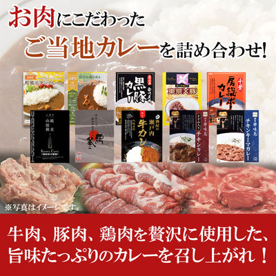 肉のご当地カレー10種 詰め合わせセット(牛肉 鶏肉 豚肉)
