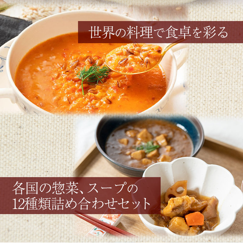 レトルト 世界の惣菜 ＆ スープ 12種 詰め合わせセット 簡単調理 常温保存 非常食 グルメ