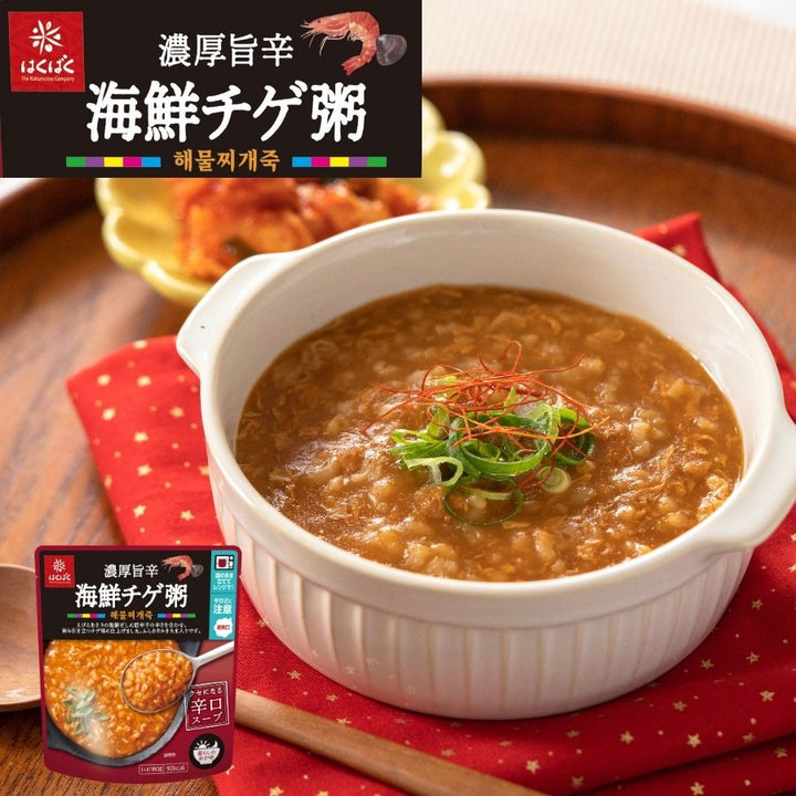 濃厚旨辛海鮮チゲ粥 レンジ対応 はくばく おかゆ 韓国料理