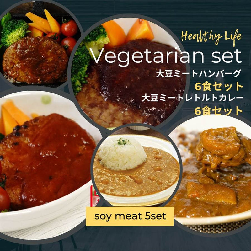 大豆ミートハンバーグ６食と大豆ミートレトルトカレー６食セット