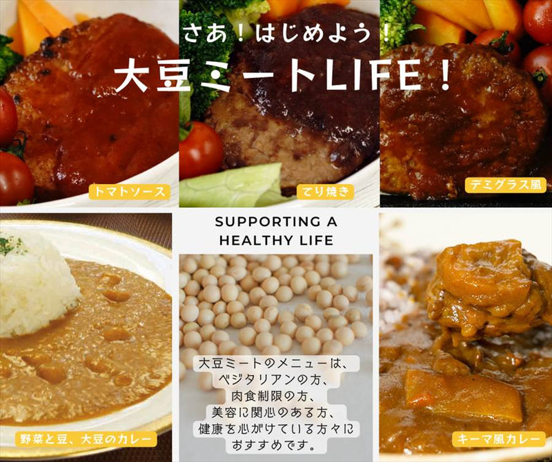 大豆ミートハンバーグ６食と大豆ミートレトルトカレー６食セット