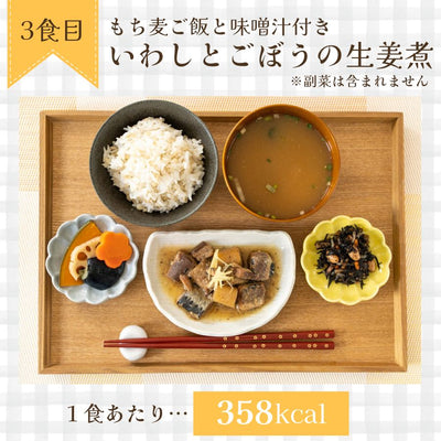 「もち麦ご飯付き」レンジで作るおかず・ご飯・味噌汁 7 食セット