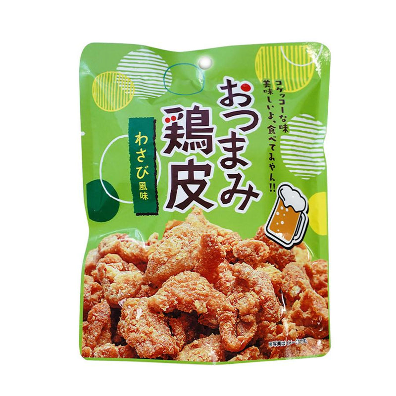 おつまみ鶏皮 わさび風味50g 宮崎製造 国産 唐揚げ 駄菓子 スナック 酒肴 おうち飲み ネオフーズ竹森 お土産 アウトドア - 自然派ストア Sakura