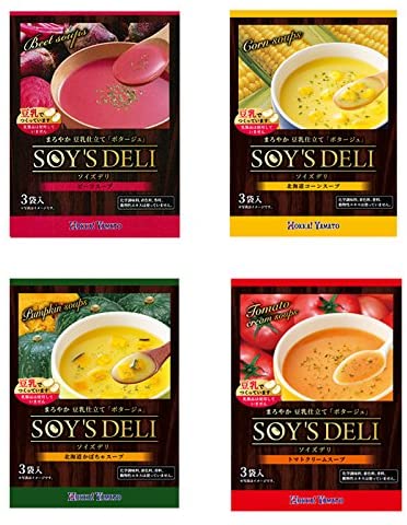 ソイズデリ 豆乳と野菜の無添加スープ4種の詰め合わせセット（36食分）　北海大和　インスタントスープお試しセット