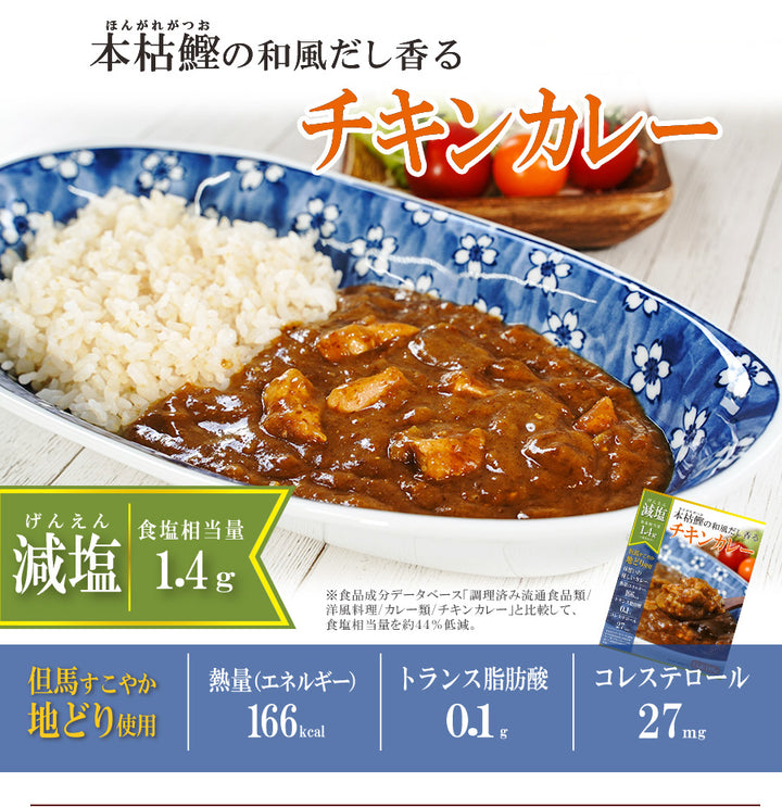 【サイズ交換OK】 レトルト 本枯鰹の和風だし チキンカレー2種13食 低糖質 減塩 カレー